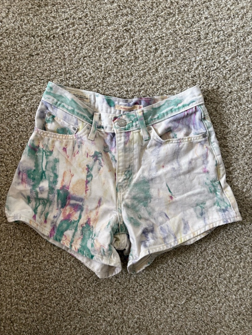 Levi's Pastel Tie-Dye Denim 80s Mom Shorts